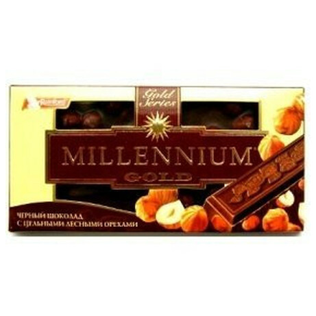Millennium. Шоколад Gold черный с орехами 33 100г(4820005193080)
