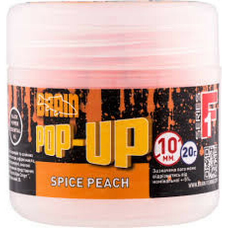 Brain.  Бойлы Pop-Up F1 Spice Peach (персик-специи) 10 mm 20 gr (1858.02.10)