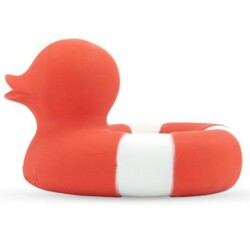 Oli&Carol. Игрушка для купания и прорезыватель для зубов "Утка Красная", натуральный каучук (8437015