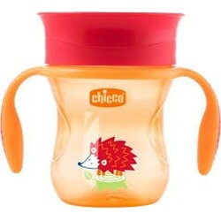 Chicco. Поильник-непроливайка Perfect Cup 12м+ Оранжевый, 200 мл (8058664081394)