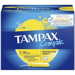 Tampax Compak Regular Duo. Гигиенические тампоны с аппликатором, 16 шт (4015400219507)