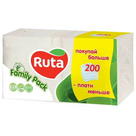 Ruta. Салфетки столовые Duo family pack 200 шт-уп  (4820023743724)