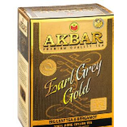 AKBAR. Черный чай Акбар Эрл Грей Голд цейлонский крупнолистовой с бергамотом 80г (5014176012717)
