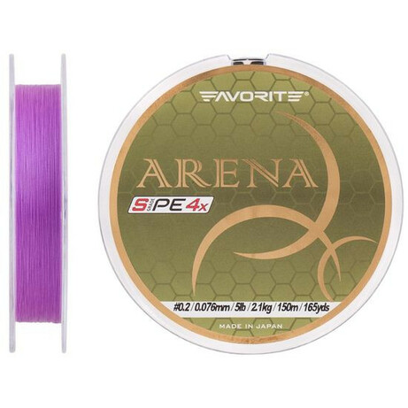 Favorite.  Шнур Favorite Arena PE 150м (purple) №0.2/0.076mm 5lb/2.1kg (1693.10.97)