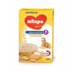 Milupa. Молочная каша Мультизлаковая с печеньем, 230 г. (920929)