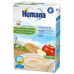 Humana. Молочная каша гречневая с яблоком, 200г (775580)