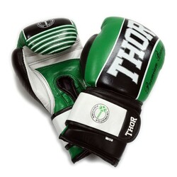 Thor. Перчатки боксерские THUNDER 14oz Кожа зеленые (7000339679765)