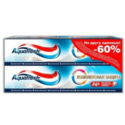 Aquafresh. Паста зубная Комплексная защита 1+1 -60% 2*100 мл (3830029295999)