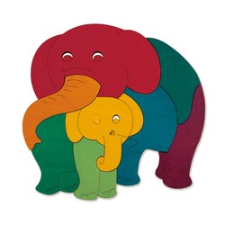 Hape. Серія пазлів George Luck "Слон з малюком"(E6505)