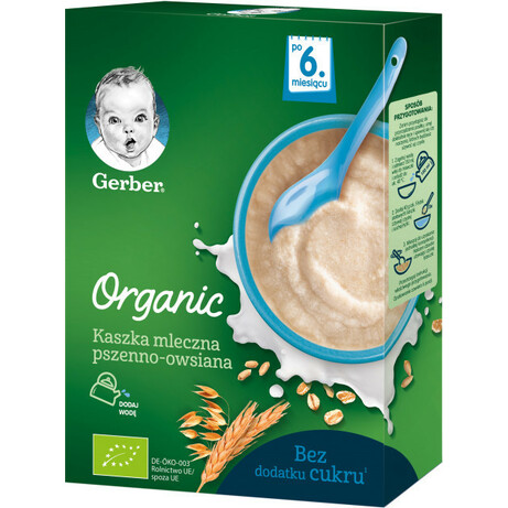 Gerber Organic. Молочная каша "Пшенично-овсяная" 6 мес+ 240 г(531443)