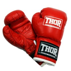 Thor. Перчатки боксерские JUNIOR 8oz Кожа красные (7000339680433)