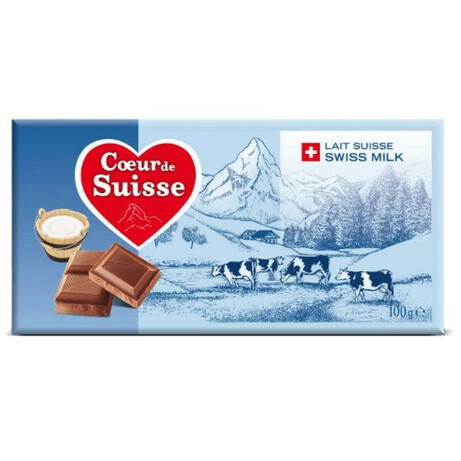 Coeur de Suisse. Шоколад молочный 100  г (7610036010909)