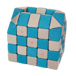 Jolly Heap. Мягкие магнитные развивающие кубики (набор 100 шт) - голубой-бежевый (19986)