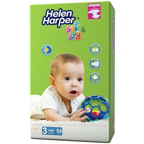 Helen Harper. Подгузники Helen Harper Soft&Dry 3 (4-9 кг), 56 шт. (022527)