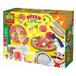 Ses. Незасыхающая масса для лепки Пицца (4 цвета, в пластиковых баночках, инструмент) (0445S)