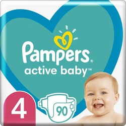 Pampers. Подгузники детские Active Baby (4) Maxi 9-14 кг 90 шт. (8001090950376)