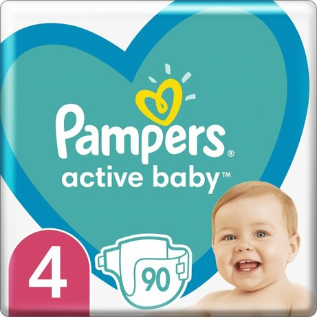 Pampers. Підгузники дитячі Active Baby(4) Maxi 9-14 кг 90 шт.(8001090950376)