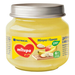 Milupa. Пюре Milupa "Яблоко-банан" 6 мес+  100 г (003478)