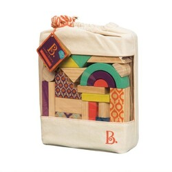Battat. Дерев'яні кубики - ЯЛИНОВИЙ БУДИНОЧОК(40 деталей, в сумочці)(BX1361Z)