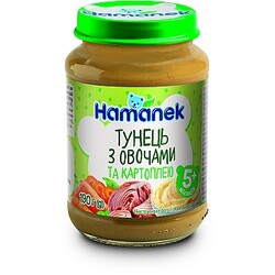 Hame. Пюре Hamenek "Тунець з овочами і картоплею" 190г. 5 м + (766184)