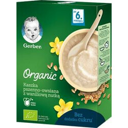Gerber Organic. Безмолочная каша "Пшенично-овсяная с ванильным вкусом", 6 мес+ 240г(531535)