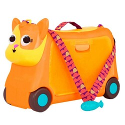 Battat. Детский чемодан-каталка для путешествий Котик-турист Berkani LB1759Z Оранжевый
