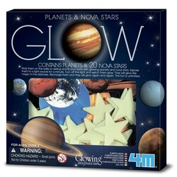 4M. Игровой набор Светящиеся наклейки Планеты и 20 звезд (00-05635)