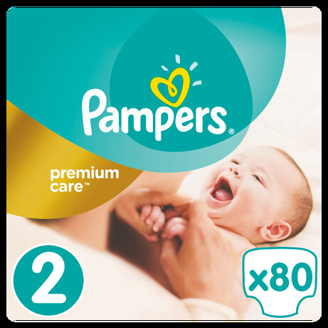 Pampers. Підгузники Pampers Premium Care New Born Розмір 2(Для новонароджених) 3-6 кг, 80 шт(741633)