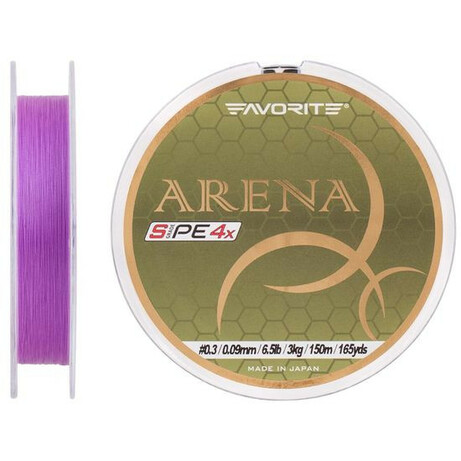 Favorite.  Шнур Arena PE 150м (purple) №0.3/0.09mm 6.5lb/3kg (1693.10.98)