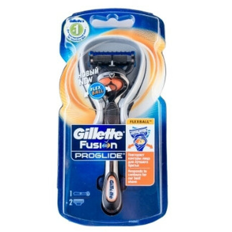 Gillette.Бритва Fusion ProGlide Flexball з 2 змінними касетами    (7702018388677)