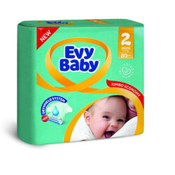 Evy baby. Детские подгузники Evy Baby Maxi Jumbo 2 (3-6 кг) 80 шт (458812)