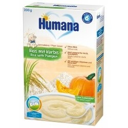 Humana. Каша безмолочна рисова з гарбузом, 200г(775689)
