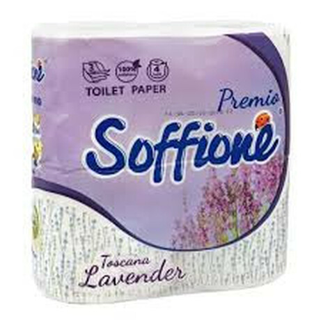 Soffione. Бумага туалетная Toscana Lavender 3-слой 4шт-уп (4820003833964)