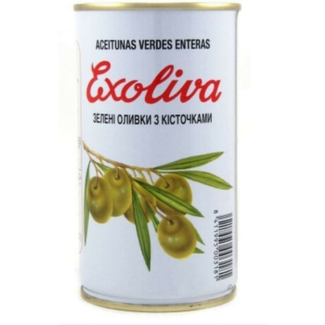 Exoliva. Оливки зеленые с косточкой 370мл(8411995003181)