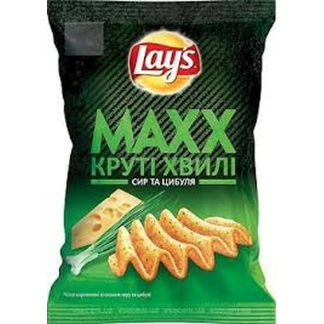 Чіпси Lay's Maxx картопляні із смаком сиру і лука, 120г( 5900259079954)