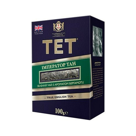 ТЕТ. Чай зелений ТЕТ Імператор Тан з ароматом бергамота 100г(5060207694094)