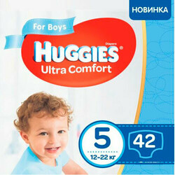 Huggies. Підгузники Huggies Ultra Comfort для хлопчиків 5(12-22 кг) Jumbo Pack, 42 шт.(565408)