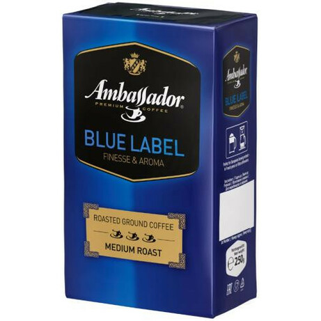 Ambassador. Кава мелений Ambassador Blue Label 250 г( 7612654000041)