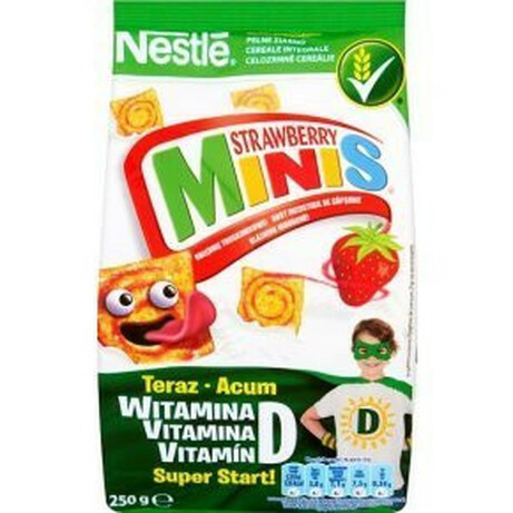 Nestle. Завтрак Стробери-Минис с витам-минер сухой 250г(5900020012074)