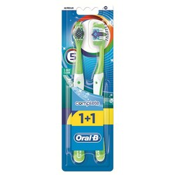 Oral-B. Зубная щетка "Комплекс" - Пятисторонняя чистка 40, средняя, 1 + 1 шт  (022525)