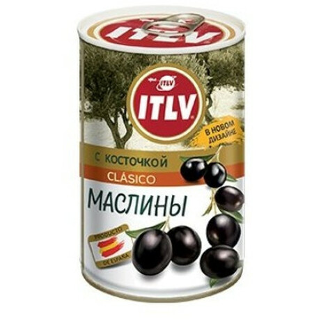 ITLV. Оливки черные с косточкой 314 мл(8410179003023)