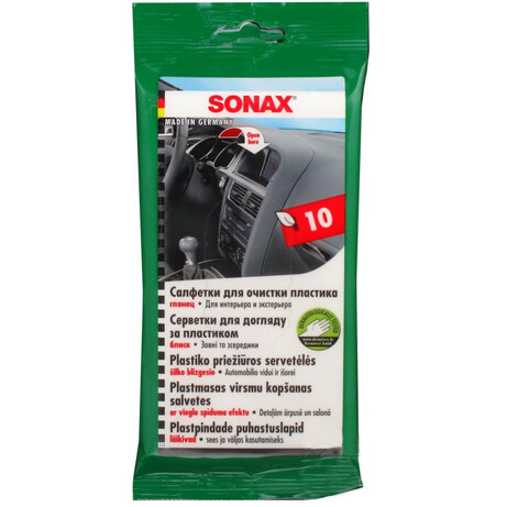 Sonax. Серветки для пластика, 10шт(4064700415102)