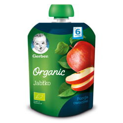 Gerber Organic. Пюре "Органічне яблуко", 90 г, 6м +(087407)