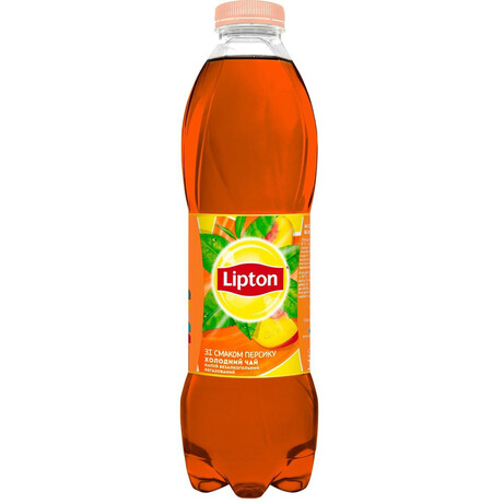 Lipton. Чай холодный черный со вкусом персика, 1,5л (4823063108867)