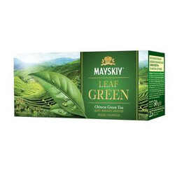 Майский. Зеленый чай Майский Зеленый Лепесток китайский байховый в пакет. 25х1.5г  (4820018735253)