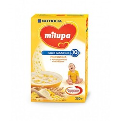 Milupa. Молочная каша Пшеничная с кукурузными хлопьями, 230 г (021350)
