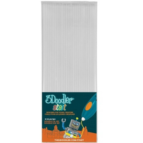3Doodler Start. Набір стержнів для 3D-ручки 3Doodler Start(білий, 24 шт) (3DS - ECO01 - WHITE - 24)