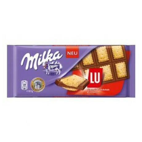Milka. Шоколад молочный с печеньем ЛУ 87гр(7622210451262)