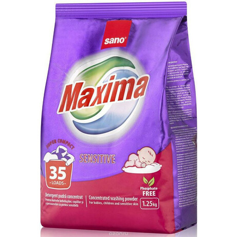 Sano. Порошок пральний "Maxima Sensitive", концентрований, 1,25 кг(295336)