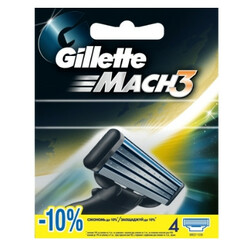 Gillette. Картрідж для гоління Mach3  4шт*уп(3014260243531)